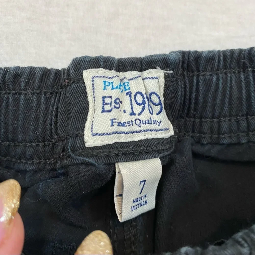 Lot of two Pairs of Boys Childrens Place Black‎ Shorts Both Size 7